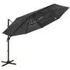 vidaXL Parasol à 4 niveaux avec mât en aluminium Anthracite 3x3 m