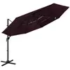 vidaXL Parasol à 4 niveaux avec mât en aluminium Bordeaux 3x3 m