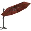 vidaXL Parasol à 4 niveaux avec mât en aluminium Terre cuite 3x3 m