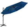vidaXL Parasol à 4 niveaux avec mât en aluminium Bleu azuré 3x3 m