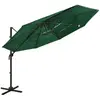vidaXL Parasol à 4 niveaux avec mât en aluminium Vert 3x3 m