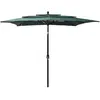 vidaXL Parasol à 3 niveaux avec mât en aluminium Vert 2,5x2,5 m