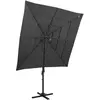 Parasol de jardin à 4 niveaux avec mât en aluminium anthracite vidaXL