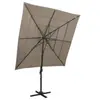 Parasol à 4 niveaux avec mât en aluminium Taupe 250x250 cm Vidaxl Taupe