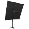 vidaXL Vidaxl Parasol À 4 Niveaux Avec M?T En Aluminium Noir 250x250 Cm