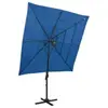 vidaXL Parasol 4-laags met aluminium paal 250x250 cm azuurblauw313827