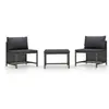 vidaXL Salon de jardin 3 pcs avec coussins Gris Résine tressée
