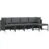vidaXL Salon de jardin 4 pcs avec coussins Résine tressée Gris