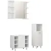 vidaXL Ensemble de meubles de salle de bain 3 pcs Blanc Aggloméré