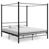 vidaXL Vidaxl Cadre De Lit À Baldaquin Sans Matelas Noir Métal 200x200 Cm