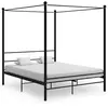 Vidaxl - Cadre de lit à baldaquin sans matelas noir 160x200 cm métal