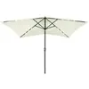 vidaXL Parasol avec LED et mât en acier Sable 2x3 m