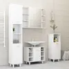 vidaXL Ensemble de meubles de salle de bain 4 pcs Blanc Aggloméré