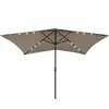 vidaXL Parasol avec LED et mât en acier Taupe 2x3 m