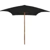 Vidaxl - Parasol d'extérieur avec mât en bois Noir 200x300 cm Noir