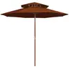 vidaXL Vidaxl Parasol À Deux Étages Avec Mât En Bois Terre Cuite 270 Cm