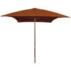 vidaXL Vidaxl Parasol De Jardin Avec Mât En Bois Terre Cuite 200x300 Cm