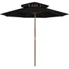 vidaXL Vidaxl Parasol À Deux Étages Avec Mât En Bois Noir 270 Cm