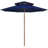 vidaXL Parasol double avec mât en bois Bleu 270 cm
