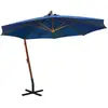 vidaXL Zweefparasol met paal 3,5x2,9 m massief vurenhout azuurblauw313773