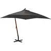 VIDAXL Zweefparasol met paal 3x3 m massief vurenhout antracietkleurig313774