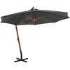 vidaXL Zweefparasol met paal 3,5x2,9 m massief vurenhout antraciet313768
