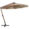 vidaXL Parasol suspendu avec mât Taupe 3,5x2,9 m Bois de sapin massif