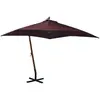vidaXL Zweefparasol met paal 3x3 m massief vurenhout bordeauxrood313776