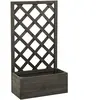 vidaXL Jardinière à treillis de jardin Gris 50x25x90 cm Bois de sapin