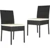 vidaXL Chaises de salle à manger de jardin 2 pcs Résine tressée Noir