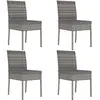 vidaXL Chaises de salle à manger de jardin 4 pcs Résine tressée Gris