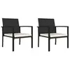 vidaXL Chaises de salle à manger de jardin 2 pcs Résine tressée Noir