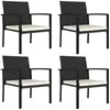 vidaXL Chaises de salle à manger de jardin 4 pcs Résine tressée Noir