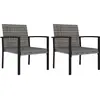 vidaXL Chaises de salle à manger de jardin 2 pcs Résine tressée Gris