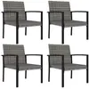 vidaXL Chaises de salle à manger de jardin 4 pcs Résine tressée Gris