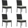 vidaXL Chaises de salle à manger de jardin 4 pcs Résine tressée Noir