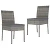 vidaXL Chaises de salle à manger de jardin 2 pcs Résine tressée Gris
