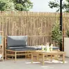 vidaXL Salon de jardin 3 pcs avec coussins gris foncé Bambou