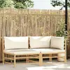 vidaXL Salon de jardin 2 pcs avec coussins blanc crème Bambou