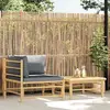 vidaXL Salon de jardin 2 pcs avec coussins gris foncé Bambou