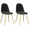 vidaXL Chaises à manger lot de 2 Noir Velours