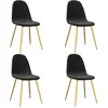 vidaXL Chaises à manger lot de 4 Noir Velours