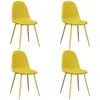 vidaXL Chaises à manger lot de 4 Jaune moutarde Velours