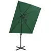 vidaXL Parasol déporté à double toit Vert 250x250 cm