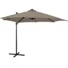 vidaXL Parasol déporté avec mât et lumières LED Taupe 300 cm