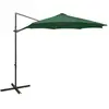vidaXL Parasol déporté avec mât et lumières LED Vert 300 cm