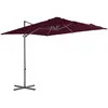 vidaXL Parasol déporté avec mât en acier Rouge bordeaux 250x250 cm