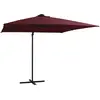 vidaXL Parasol déporté avec lumières LED Rouge bordeaux 250x250 cm