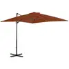 vidaXL Parasol déporté avec mât en aluminium Terre cuite 250x250 cm