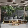 vidaXL Salon de jardin 6 pcs avec coussin Bois d'acacia solide